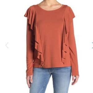 Frye Long sleeve ruffle top NWT
